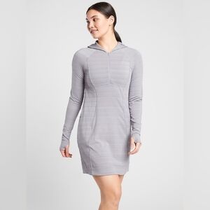 ATHLETA Pacifica Illume Swim Cover Up Hoodie Dress Swimwear Medium Muted Lilac